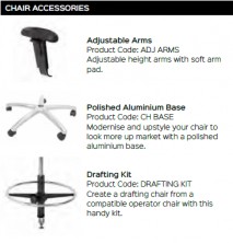 Chair Accessories Range And Specifications